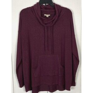 Style & Co Women's Plum Cowl Neck Top Size Medium  Long Sleeve Pullover